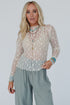 Sheer Floral Lace Long Sleeve Slim Fit Top